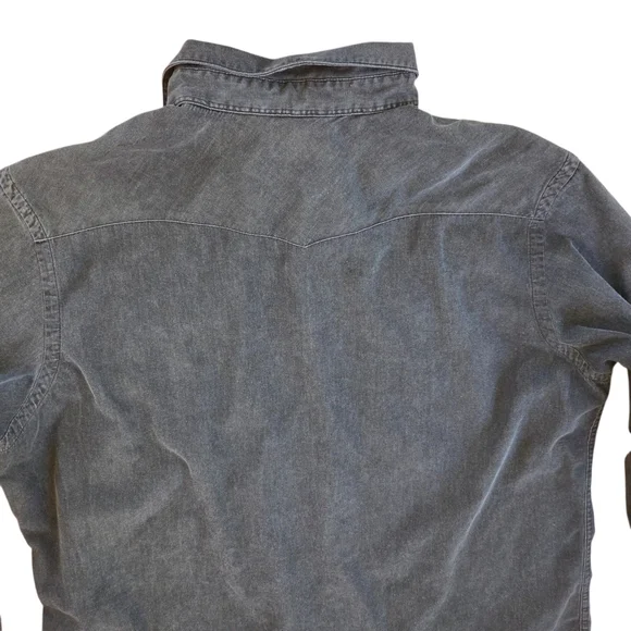 Polo Ralph Lauren Men's XXL Western Shirt Washed Black 100% Cotton Snap Front - Picture 4 of 16